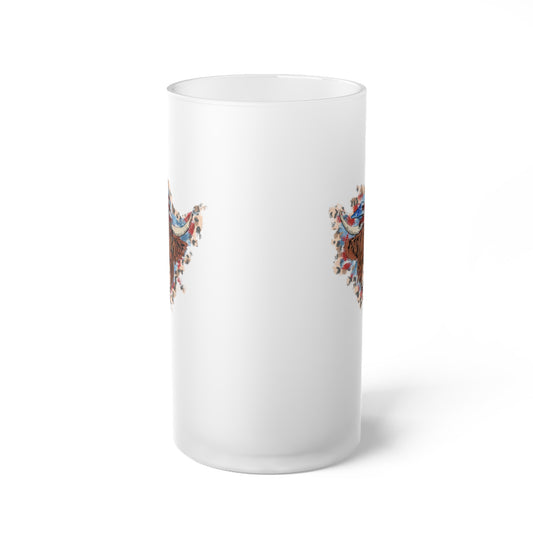 American Cow Frosted Glass Beer Mug