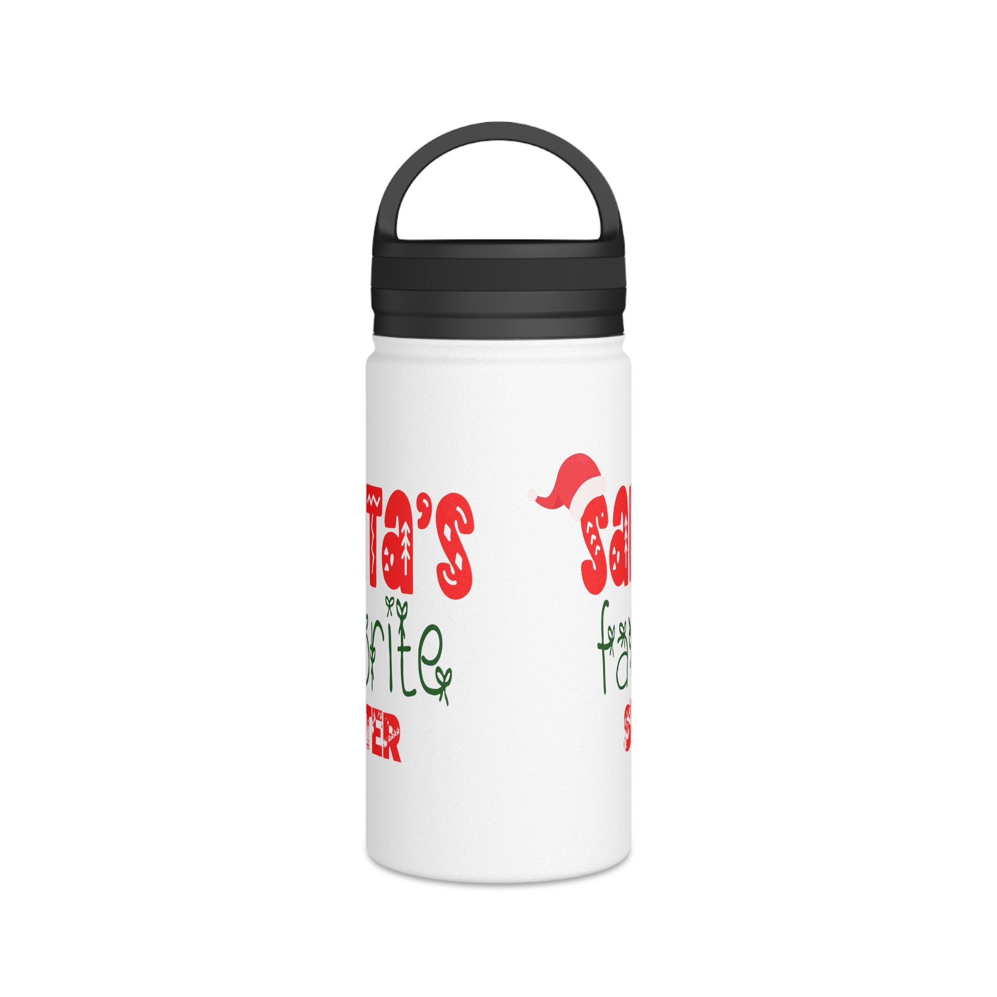 Santa's Favorite Sister Stainless Steel Water Bottle, Handle Lid