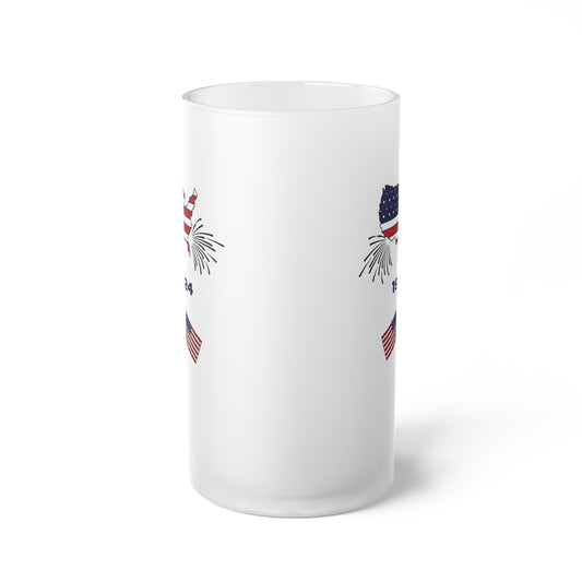 Happy President's Day 2024 Frosted Glass Beer Mug
