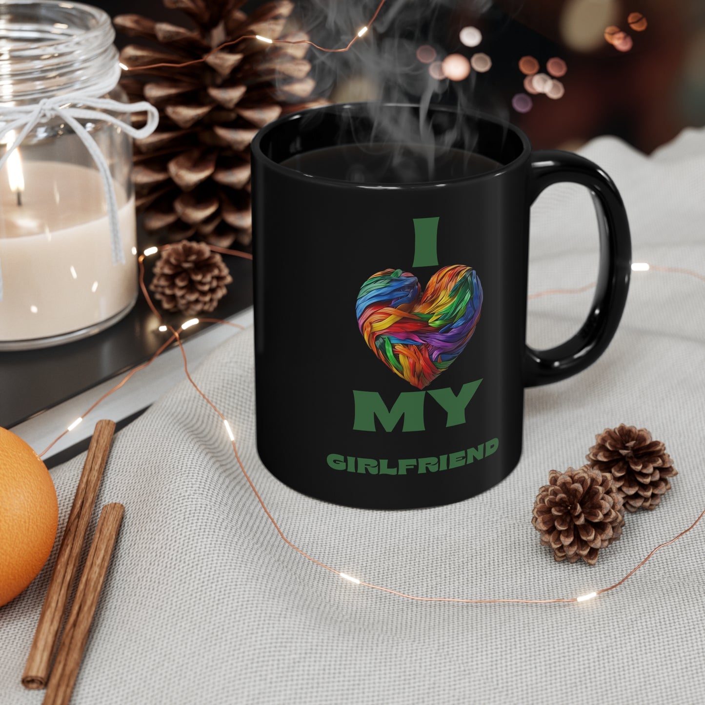 I Love My Girlfriend 11oz Black Mug