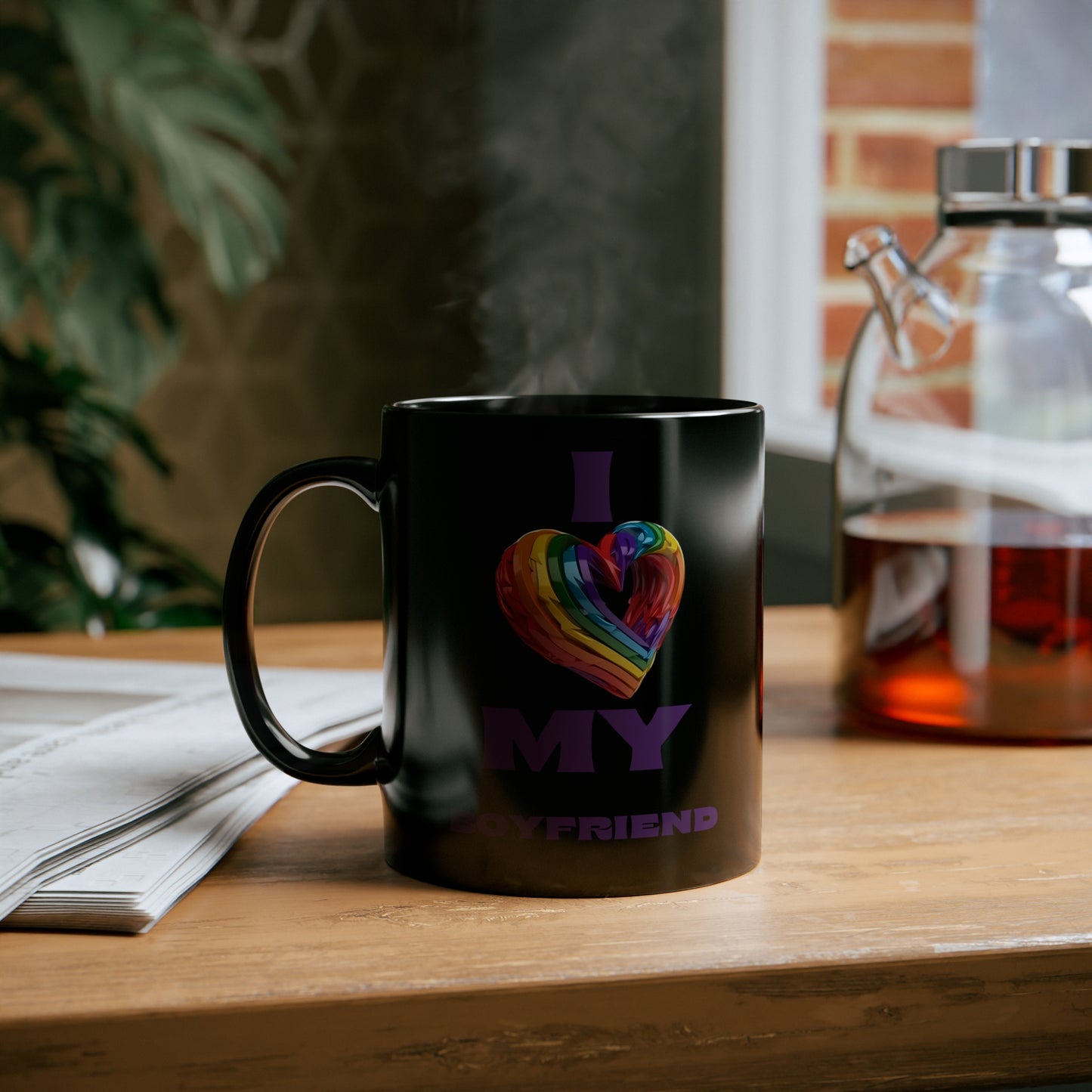 I Love My Boyfriend 11oz Black Mug