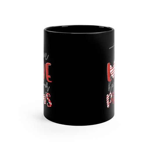 True Love Has Four Paws Valentines 11oz Black Mug