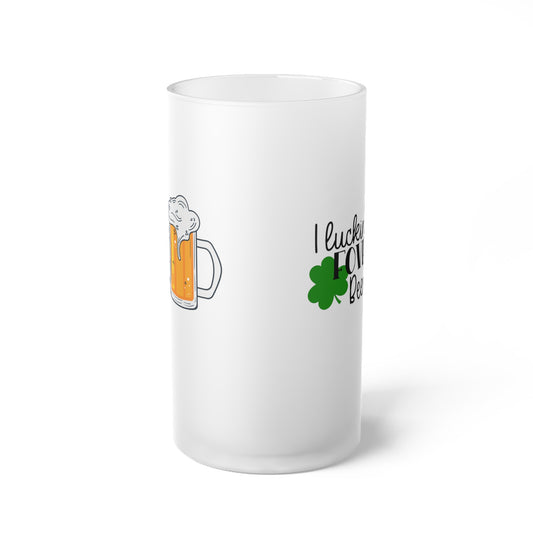 I Luckin Fove Beer Frosted Glass Beer Mug