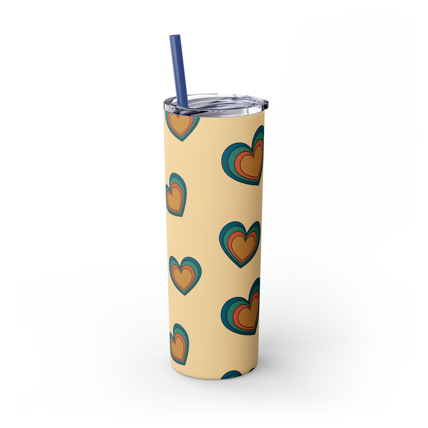 Valentine's Hearts Skinny Tumbler with Straw, 20oz