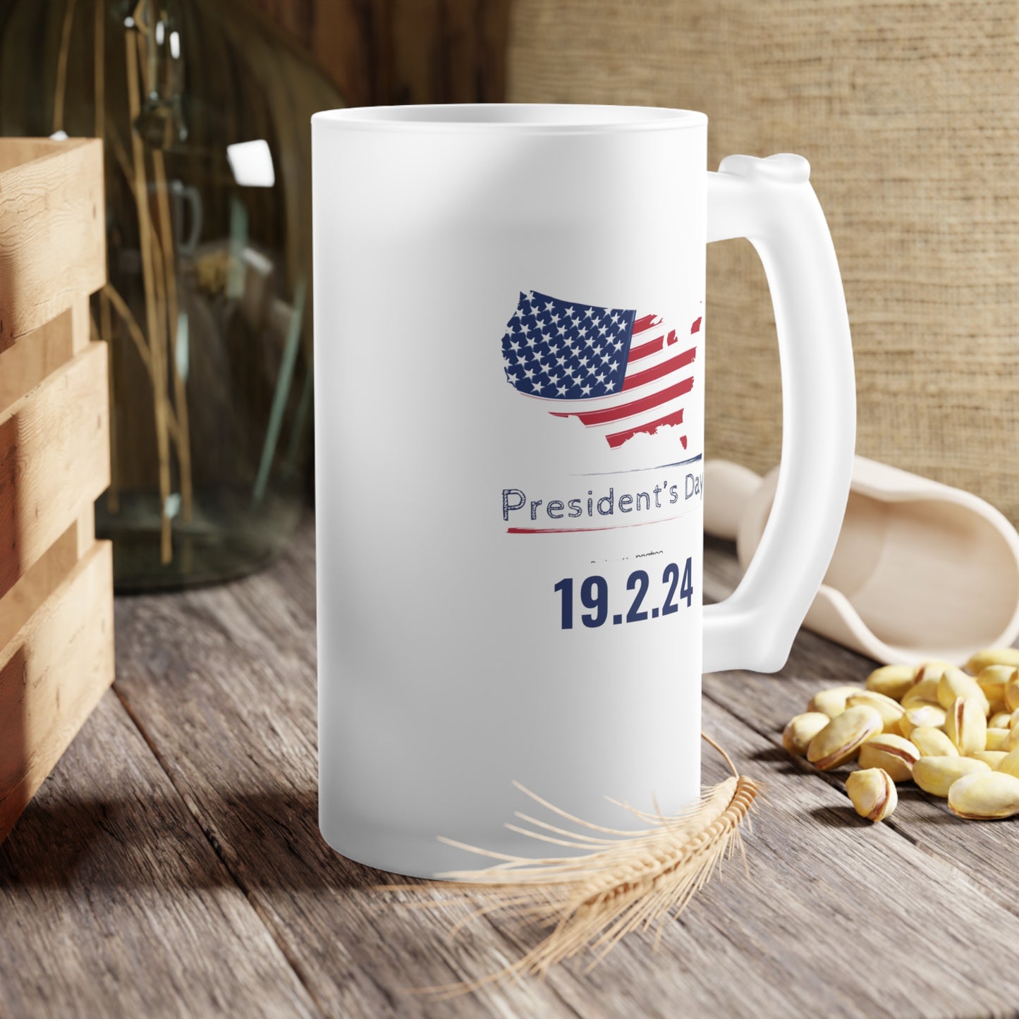 Happy President's Day 2024 Frosted Glass Beer Mug