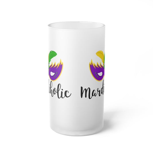 Mardiholic Frosted Glass Beer Mug