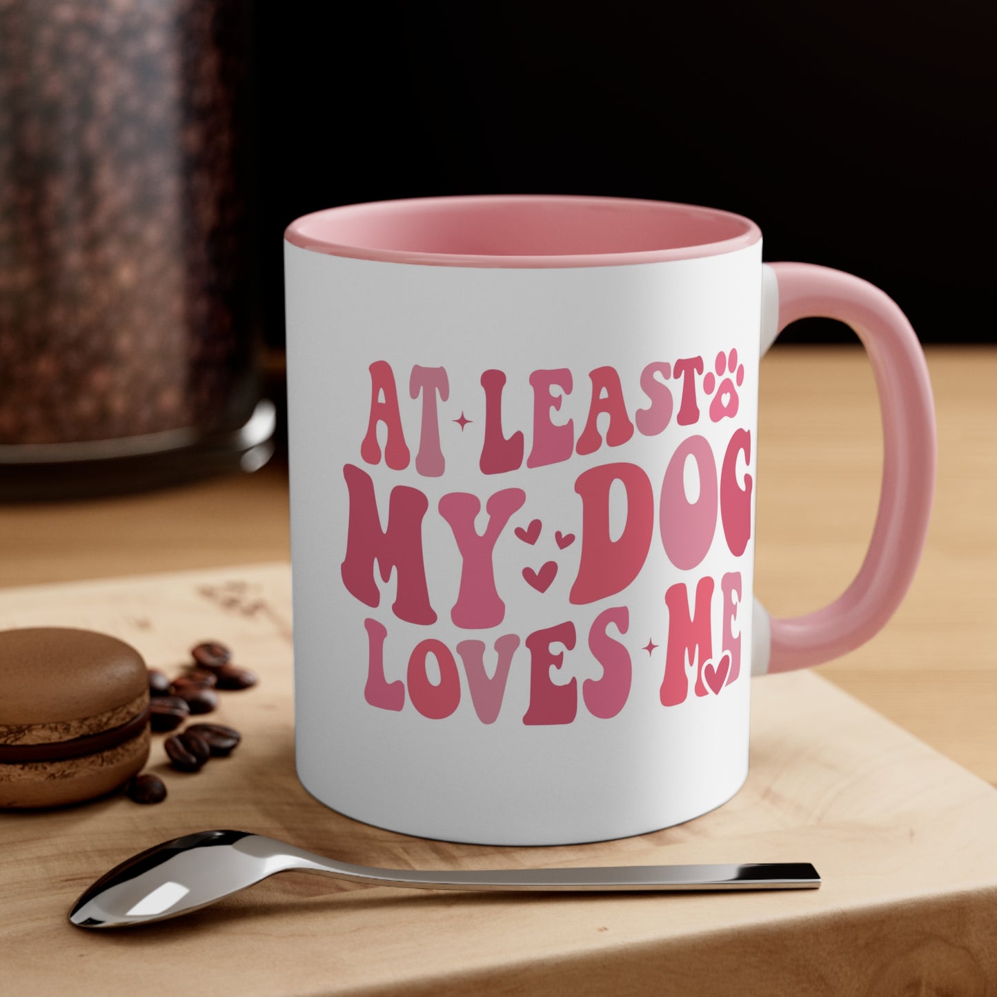At Least My Dog Loves Me Valentine Accent Coffee Mug, 11oz