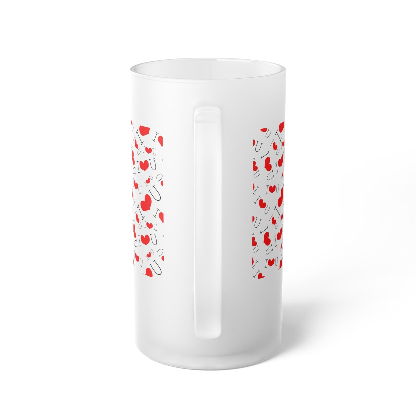 I Love You Frosted Glass Beer Mug