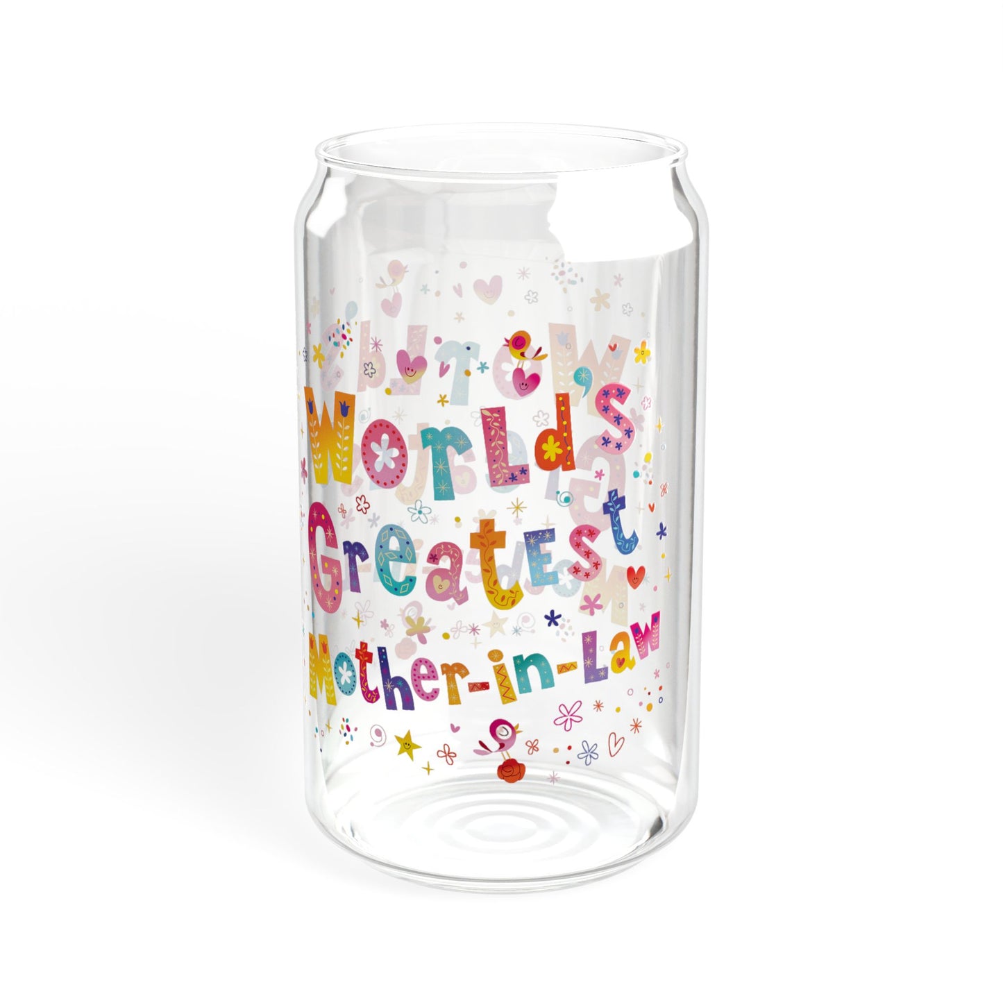 Worlds Greatest Mother In Law, Mother In Law Sipper Glass, Mother In Law Gift, Sipper Glass, 16oz