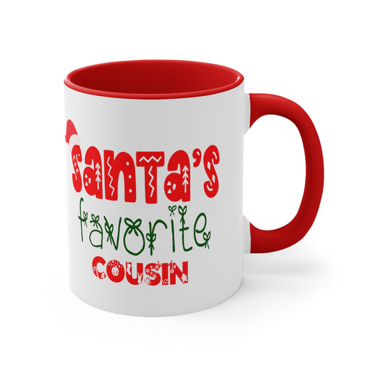 Santa's Favorite Cousin Accent Coffee Mug, 11oz