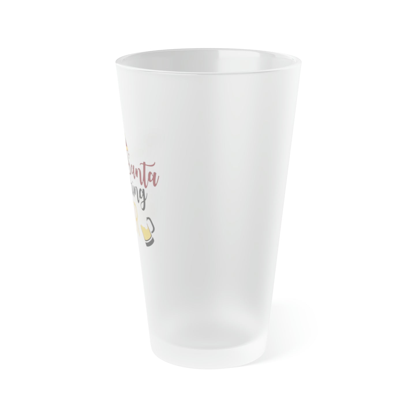 Dear Santa Just Bring Beer Frosted Pint Glass, 16oz