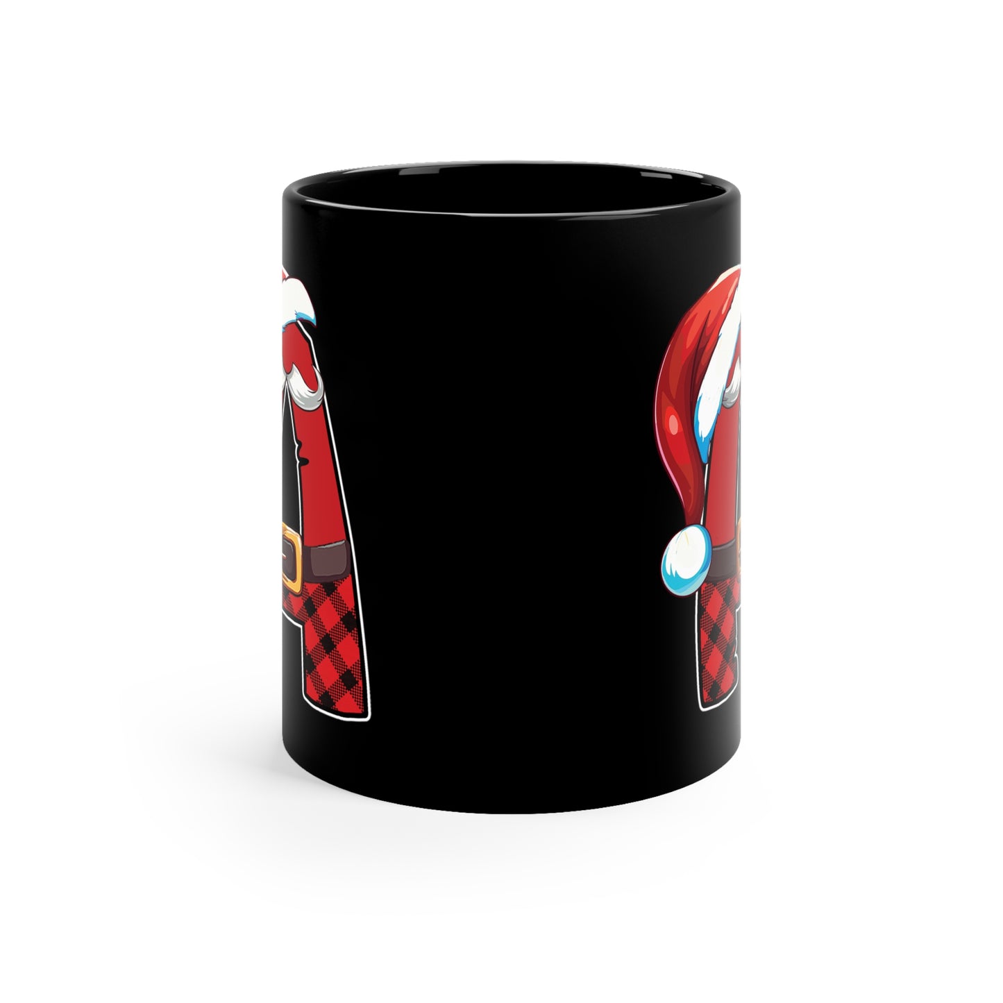 A Santa Initial 11oz Black Mug