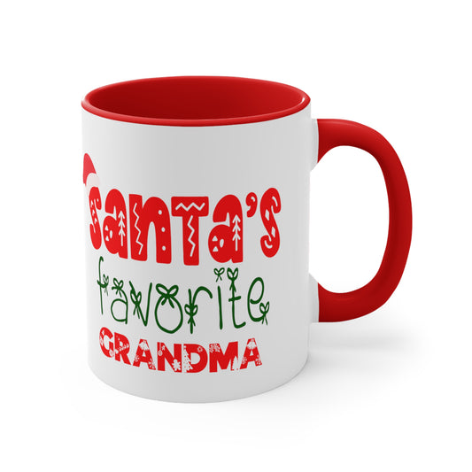 Santa's Favorite Grandma Accent Coffee Mug, 11oz