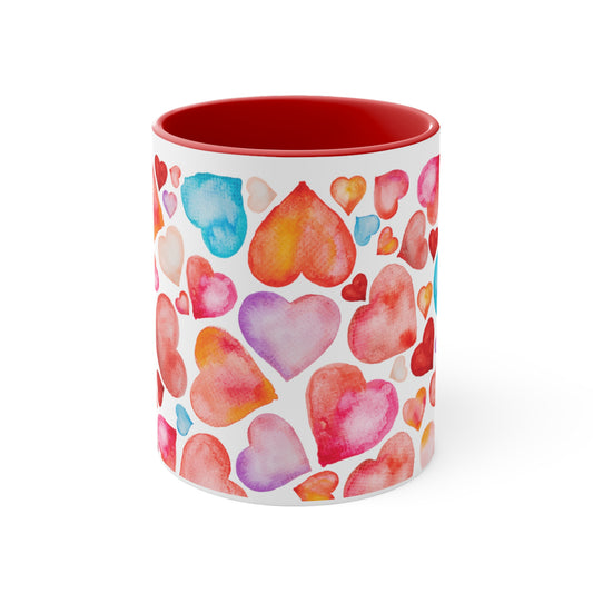 Valentine Hearts Accent Coffee Mug, 11oz
