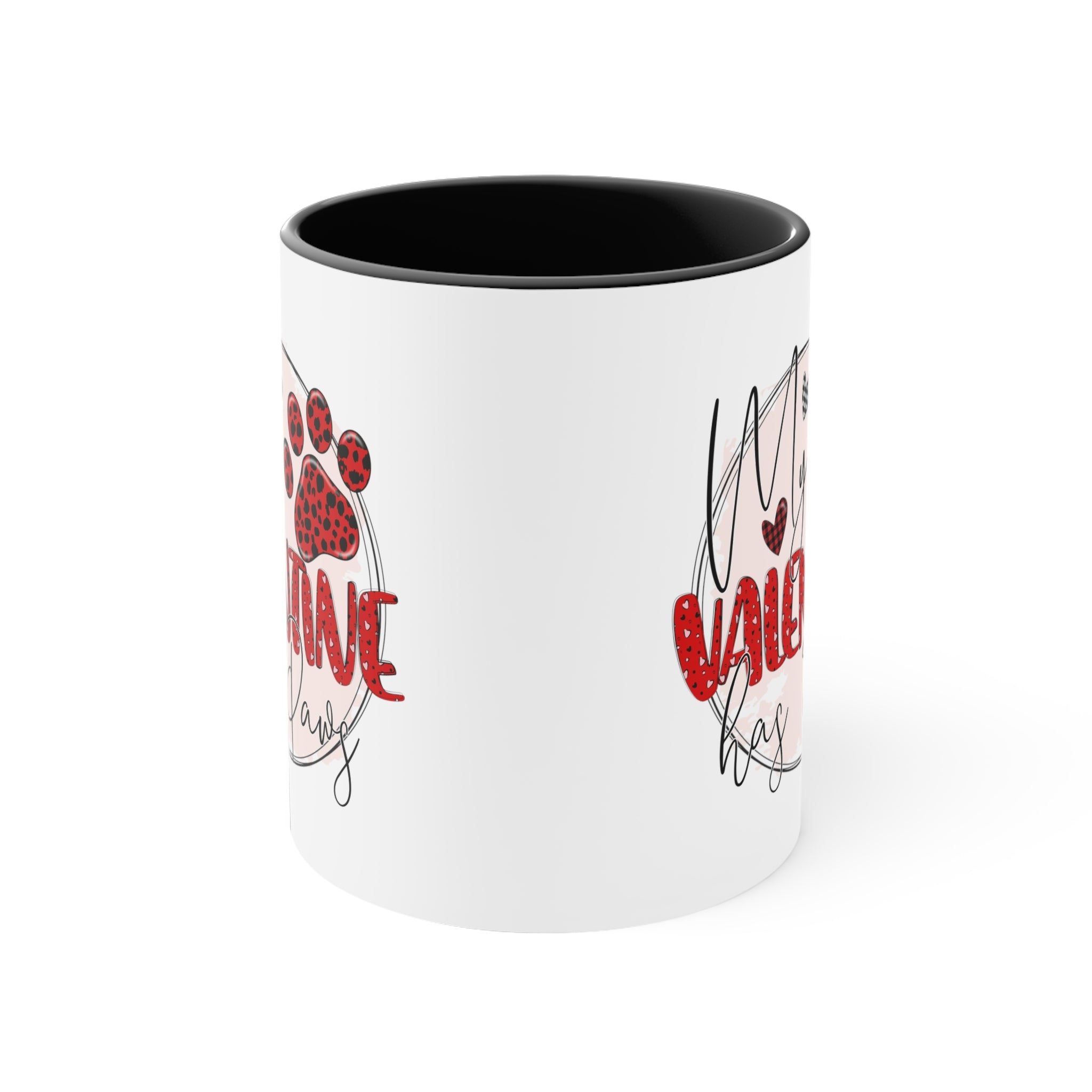 My Valentine Has Paws Accent Coffee Mug, 11oz