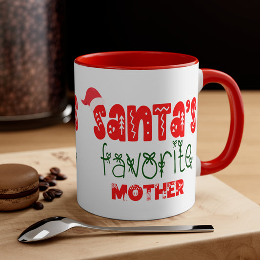 Santa's Favorite Mother Accent Coffee Mug, 11oz