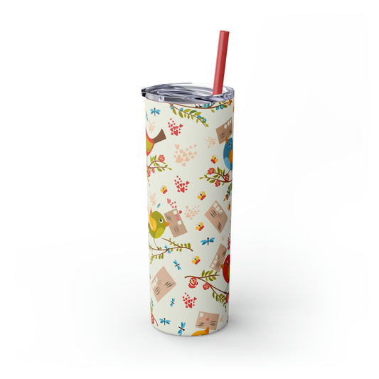 Love Letters Valentine's Skinny Tumbler with Straw, 20oz