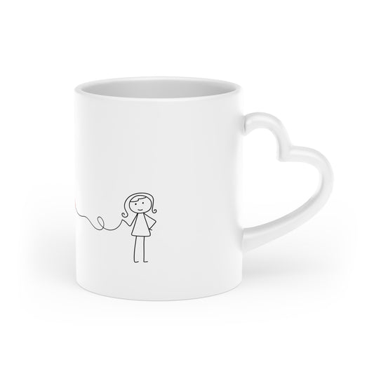 Boy Meets Girl Heart Heart-Shaped Mug