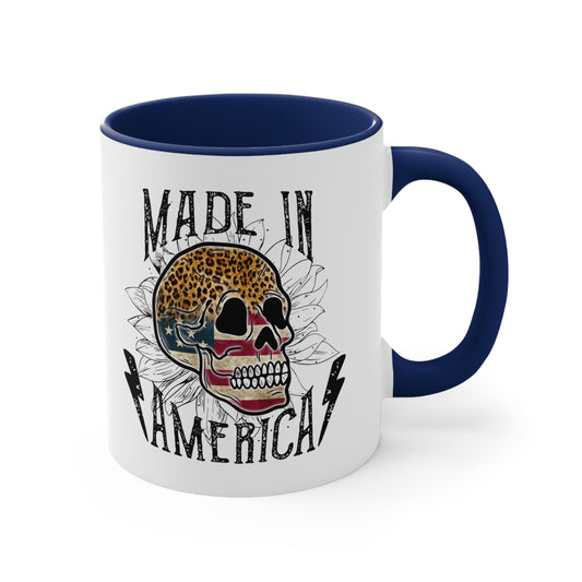 Made In America Skull Accent Coffee Mug, 11oz