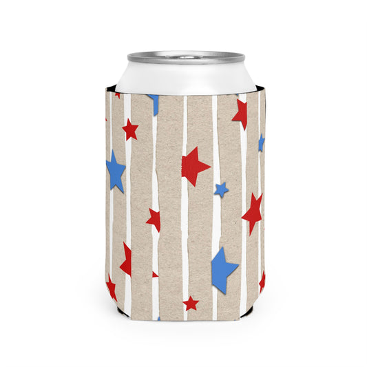 American Flag Themed Stars & Stripes Can Cooler Sleeve