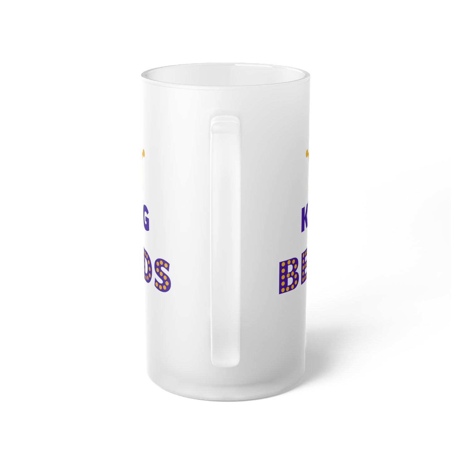 King of Beads Frosted Glass Beer Mug