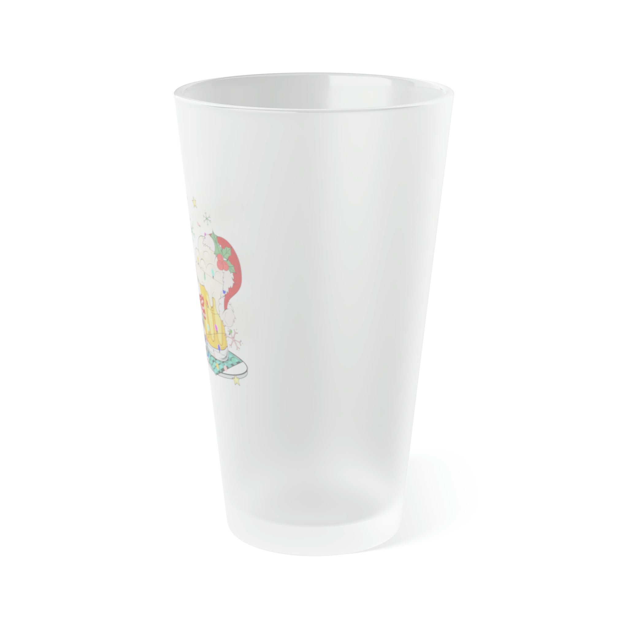 I Believe In Santa & Beer Frosted Pint Glass, 16oz