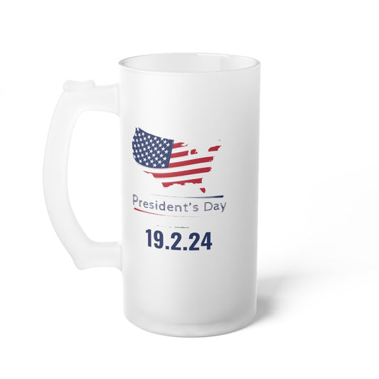 Happy President's Day 2024 Frosted Glass Beer Mug