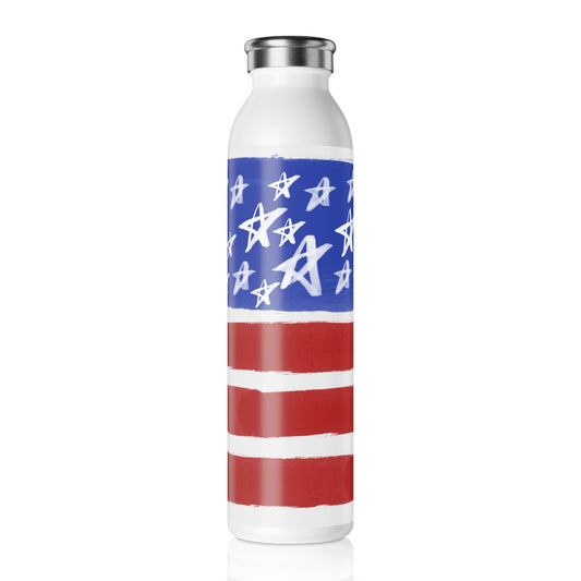American Flag Themed Slim Water Bottle