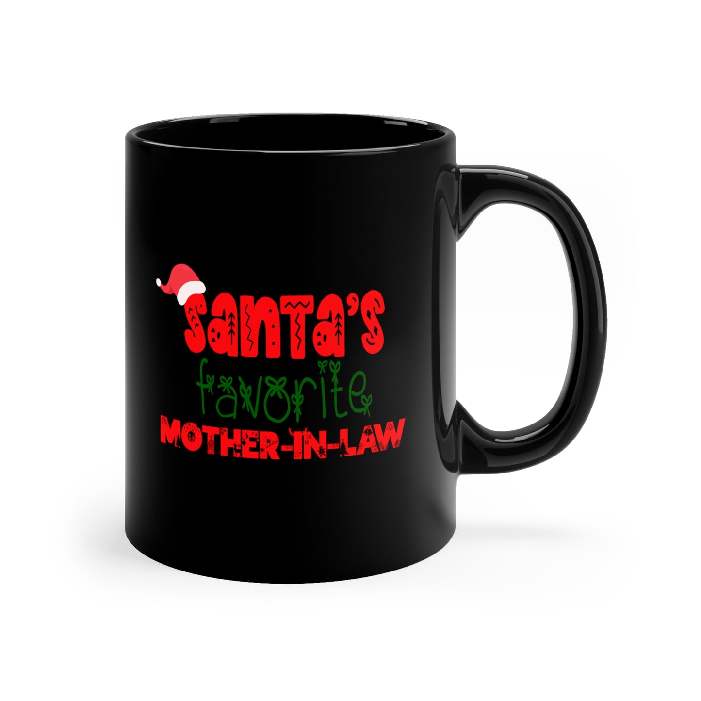 Santa's Favorite Mother-In-Law 11oz Black Mug