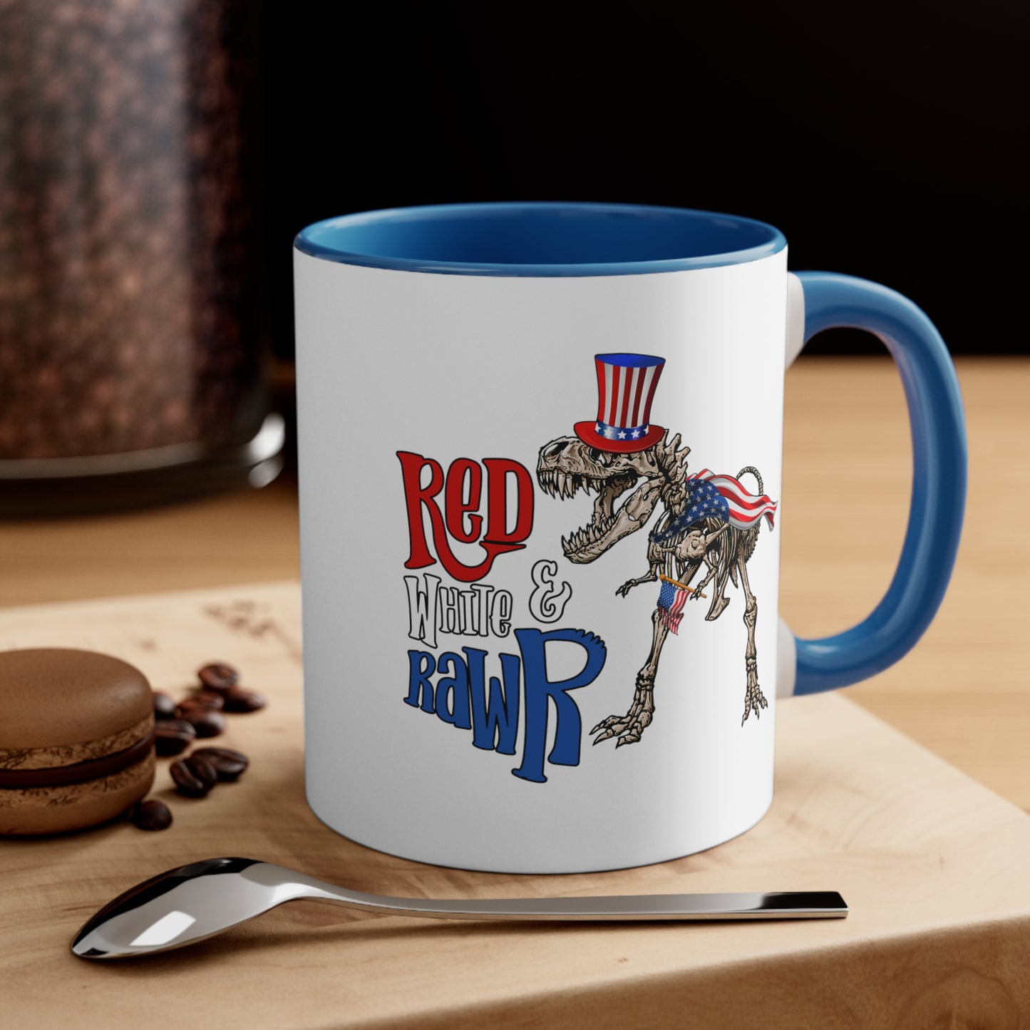 Red White & Rawr Accent Coffee Mug, 11oz