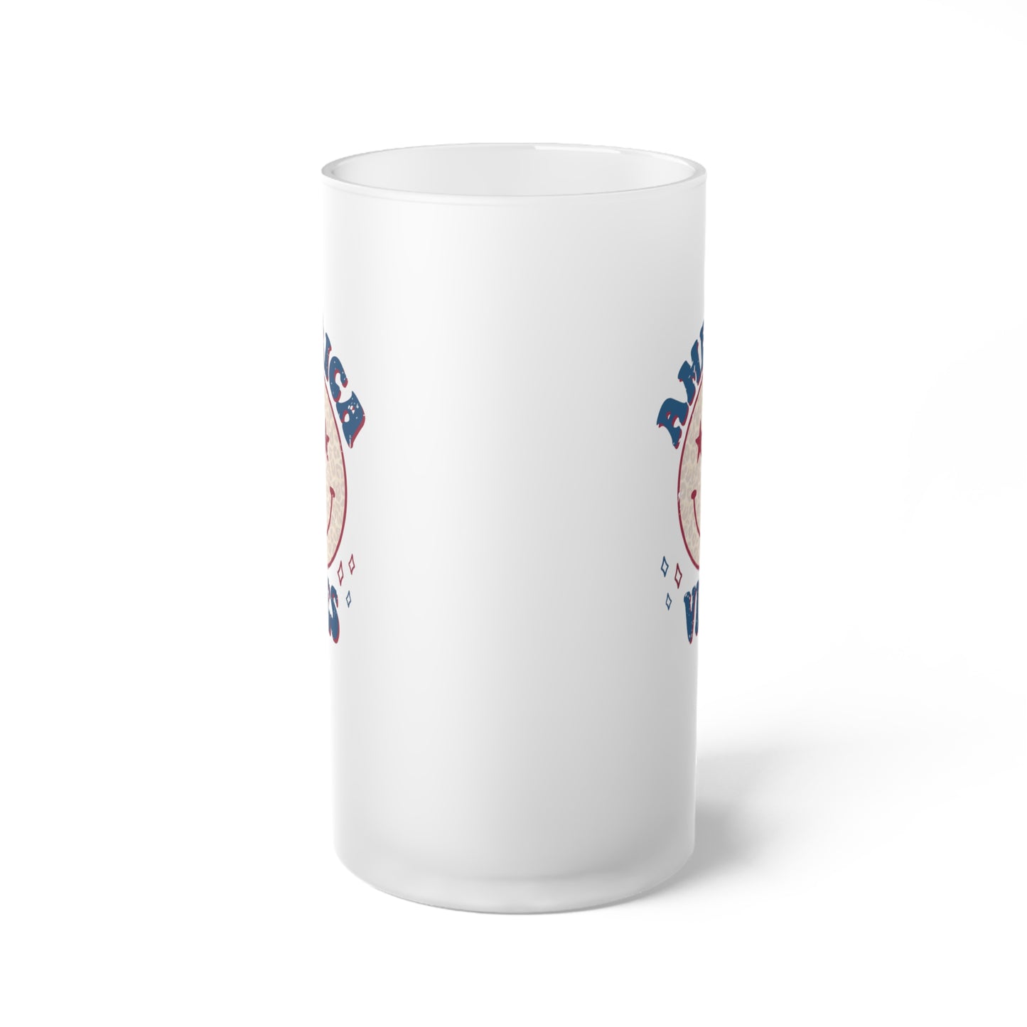 America Vibes Frosted Glass Beer Mug