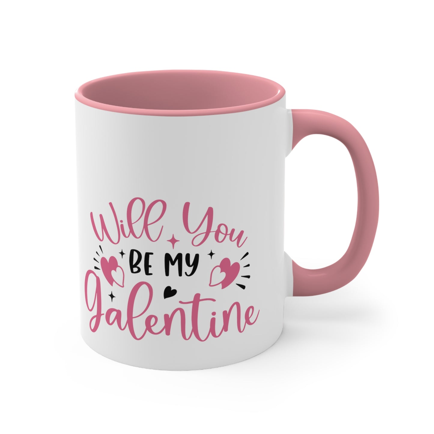 Will You Be My Galentine Accent Coffee Mug, 11oz