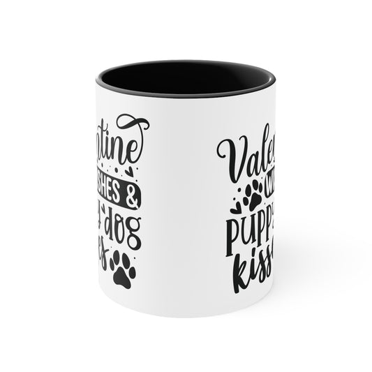 Valentine Wishes & Puppy Dog Kisses Accent Coffee Mug, 11oz