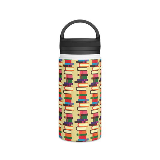 Back To School Books Stainless Steel Water Bottle, Handle Lid