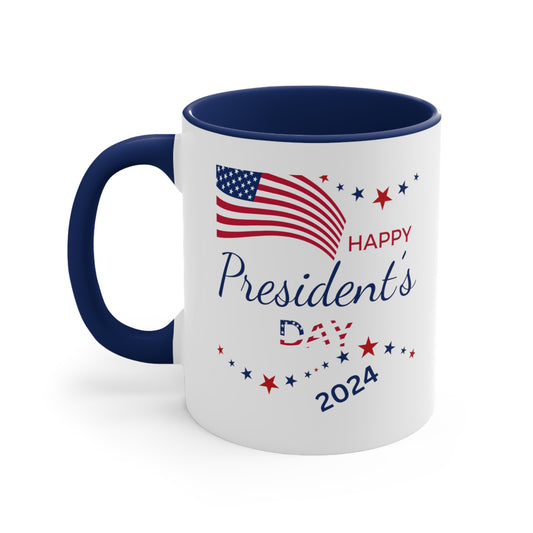 Happy President's Day 2024 Accent Coffee Mug, 11oz