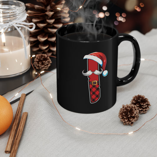 I Santa Initial 11oz Black Mug