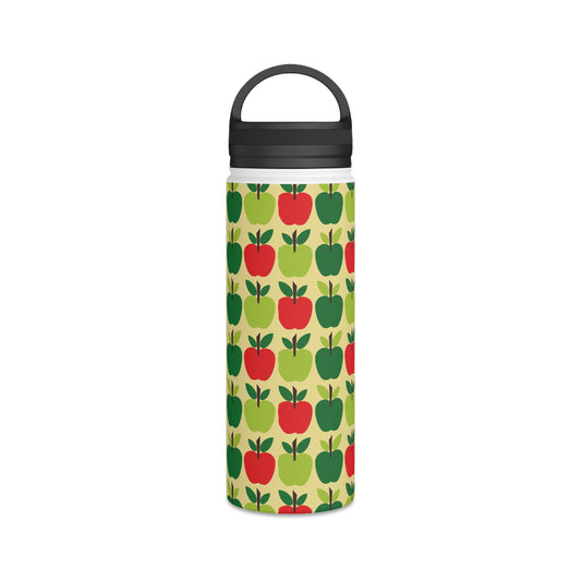 Back To School Apples Stainless Steel Water Bottle, Handle Lid
