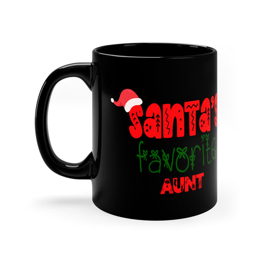 Santa's Favorite Aunt 11oz Black Mug
