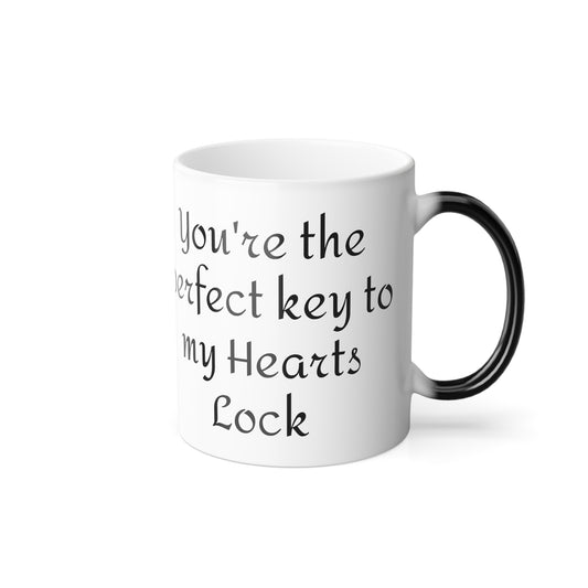 You're The Perfect Key to My Hearts Lock Color Morphing Mug, 11oz