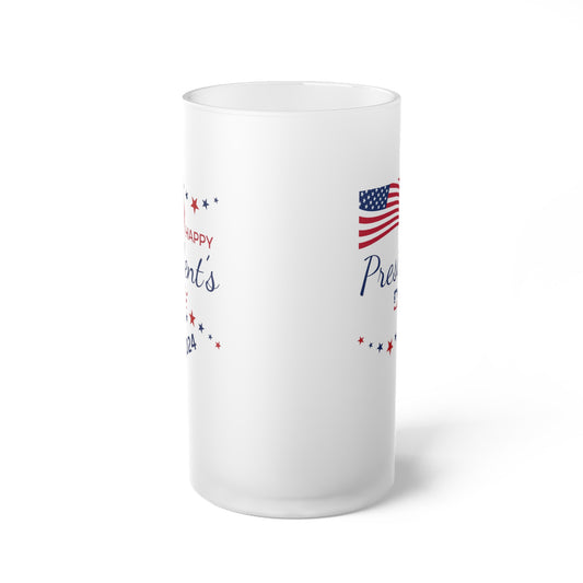 Happy President's Day 2024 Frosted Glass Beer Mug