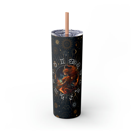 Sagittarius Zodiac Skinny Tumbler with Straw Astrology Insulated Mug Bridesmaids Gift Bachelorette Party Favor Birthday Gift