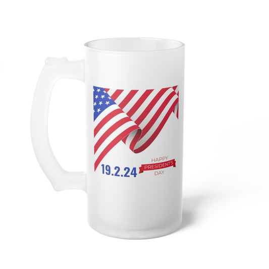 Happy President's Day 2024 Frosted Glass Beer Mug