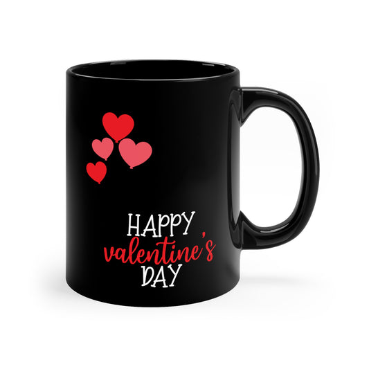 Happy Valentines Day 11oz Black Mug