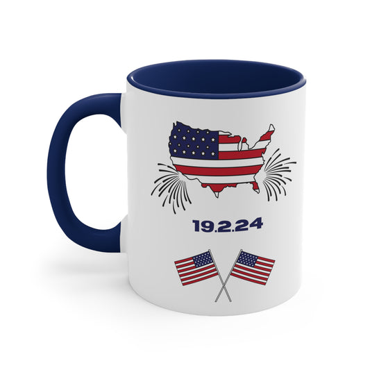 Happy President's Day 2024 Accent Coffee Mug, 11oz