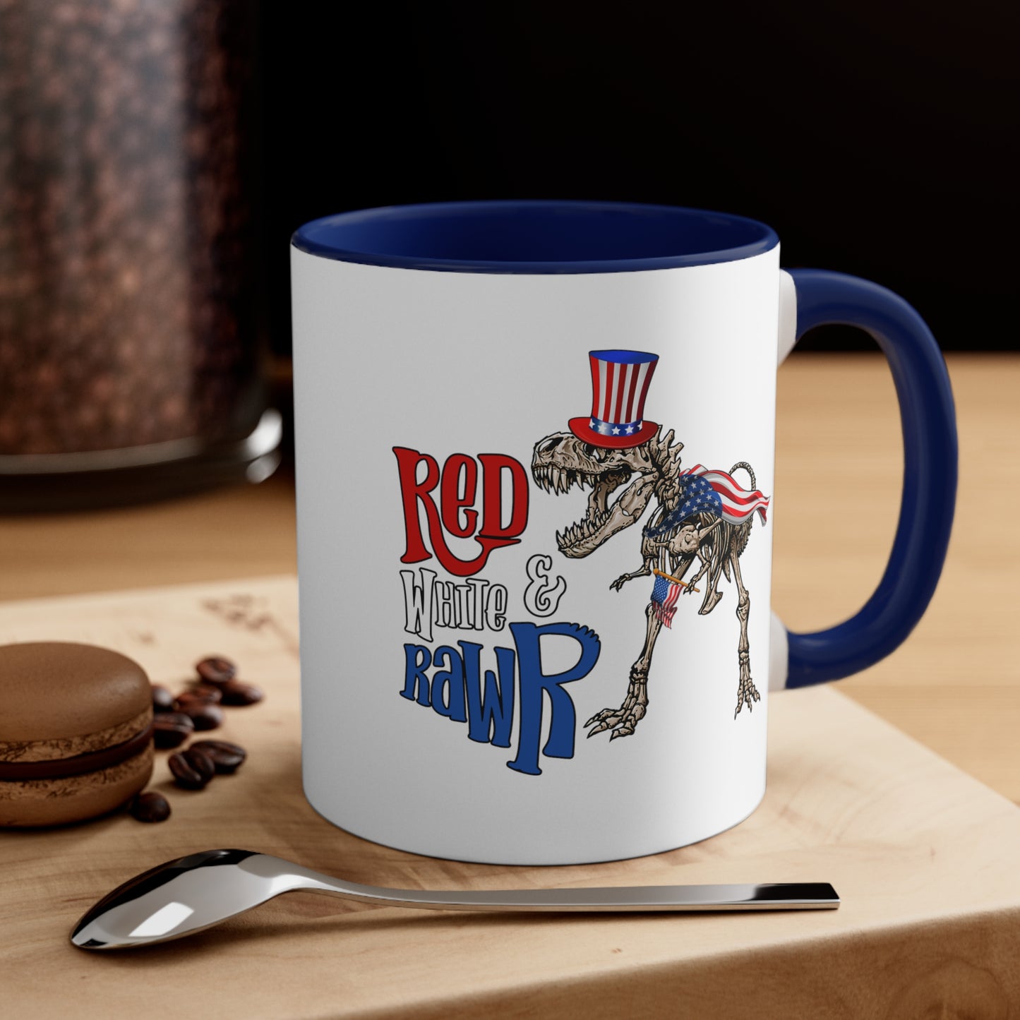 Red White & Rawr Accent Coffee Mug, 11oz