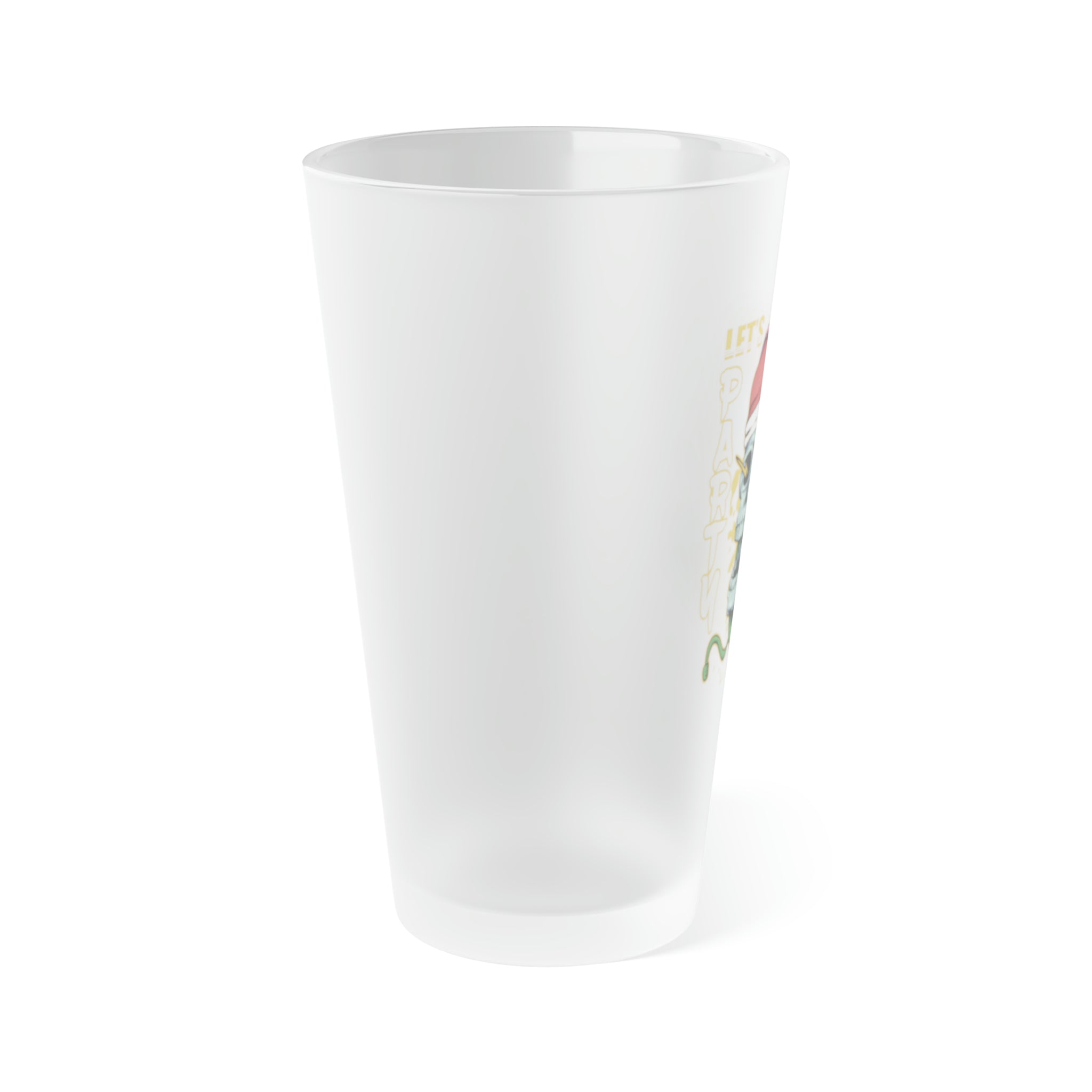 Let's Party Santa Skull Frosted Pint Glass, 16oz