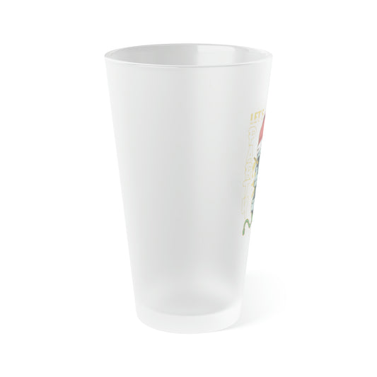 Let's Party Santa Skull Frosted Pint Glass, 16oz