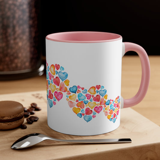 Valentine Hearts Accent Coffee Mug, 11oz