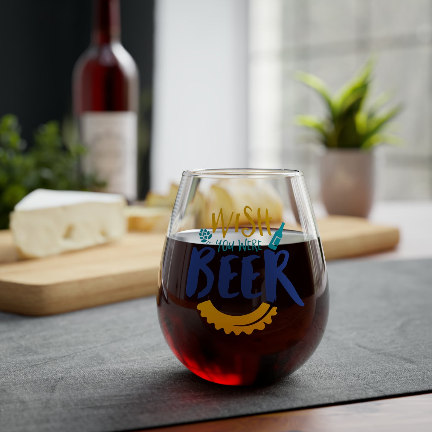 Wish You Were Beer Stemless Wine Glass, 11.75oz