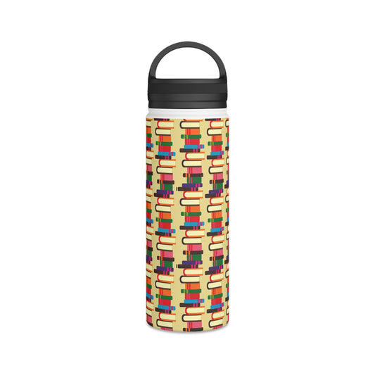 Back To School Books Stainless Steel Water Bottle, Handle Lid